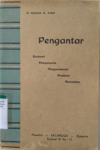 Pengantar Ekonomi Pengaturan Perusahaan Produksi Pertanian