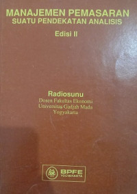 Manajemen Pemasaran Suatu Pendekatan Analisa