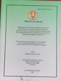 PIDATO ILMIAH KESELARASAN DALAM PEMANFAATAN DAN PENGELOLAAN HAMA TERPADU DENGAN MEMANFAATKAN AGENSIA HAYATI,NEMATODA ENTOMOPATOGEN DALAM MENUNJANG SISTEM PERTANIAN BERKELANJUTAN